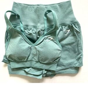 Gymshark S/M Vital Seamless 2.0 2-in-1 Shorts & V Neck Sports Bra Set